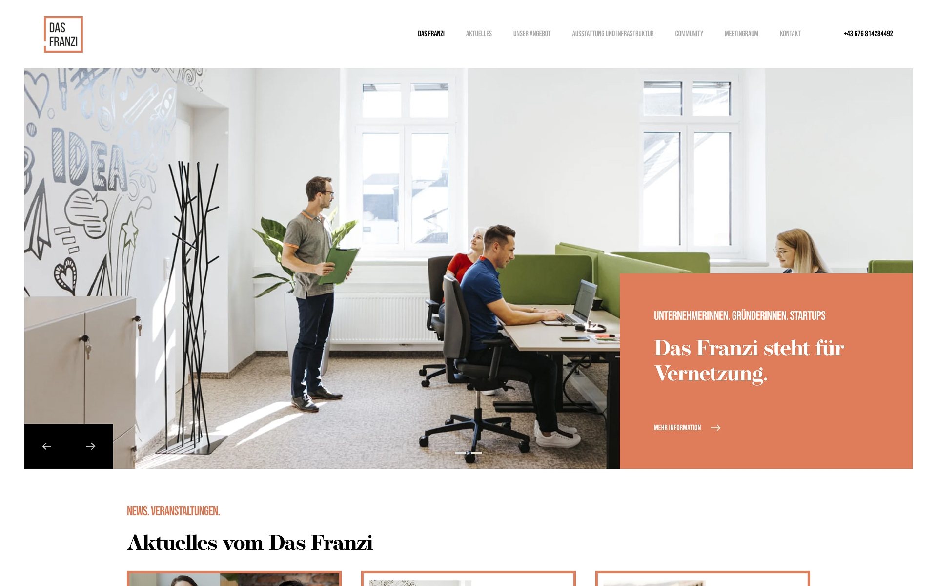 Screenshot der dasfranzi.at Webseite